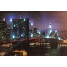 Картина с LED подсветкой: ночные огни моста, выполненная на холсте
